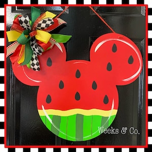 Mickey Inspired Watermelon Summer Door Hanger Front Door