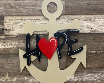 Hope Anchor Hebrews 6:19 Hope Anchors the Soul Door Hanger Front Door Blessed Prayers for our Nation Hope Faith Love Praying