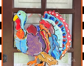 Funky Turkey Front Door porch Wall Decor Autumn Front Door