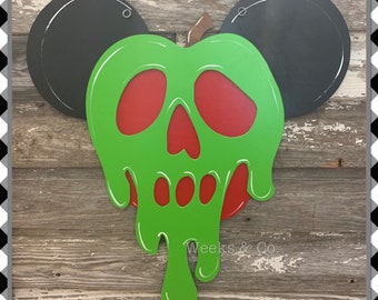 Disney Inspired Mickey Snow White Poisoned Apple Door Hanger Front Door Mickey Mouse Halloween