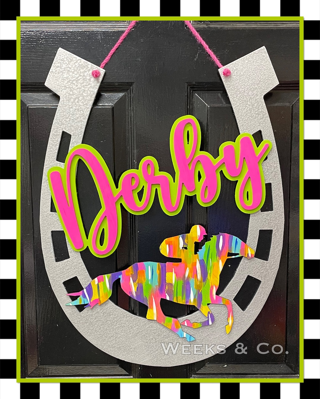 Kentucky Derby Door Hanger Derby Party Kentucky Derby Horse Race