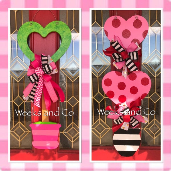 Valentine Topiary Door Hanger Heart Love Front Door