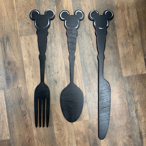 Mickey Mouse Spoon Fork Etsy