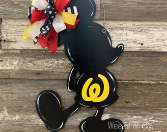 Mickey Inspired Silhouette with initial Mickey Mouse Disney front door