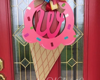 Ice Cream Cone Summer Door Hanger Front Door