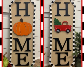 Home Sign with Attachment prop board mantle fireplace hearth front porch porch party seasonal front door custom home