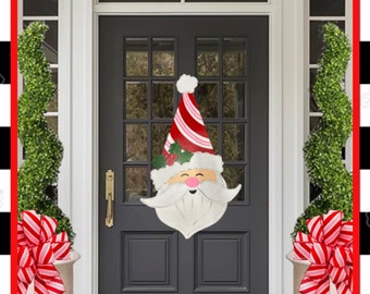 Candy Cane Santa Christmas Door Hanger Large Porch Decor Front Door