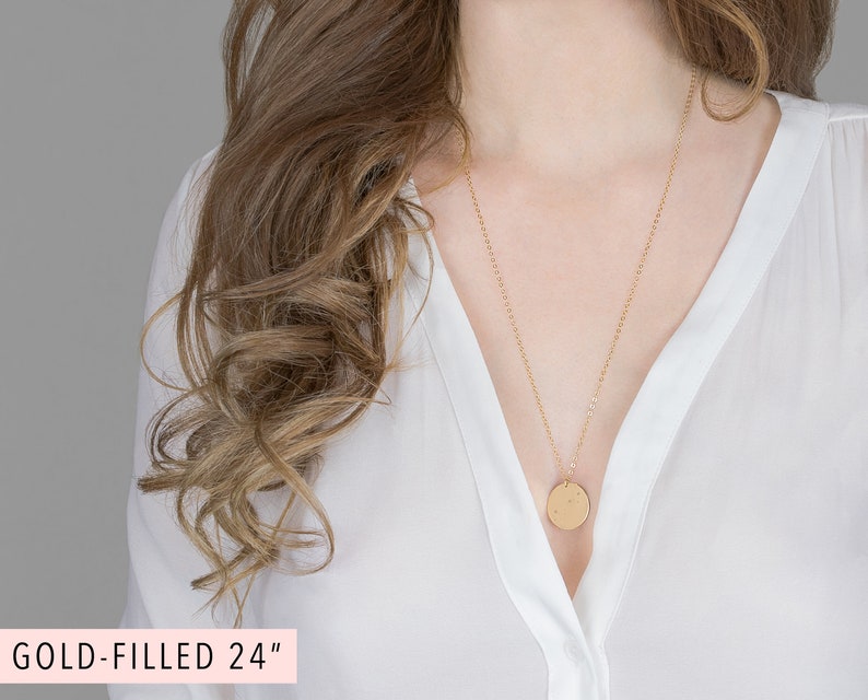 Zodiac Constellation Necklace 19 mm 3/4 Personalized image 2