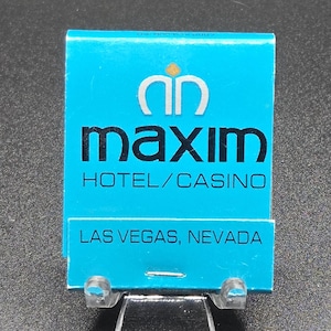 Caja de cerillas vintage del Maxim Hotel & Casino - Recuerdos de Las Vegas - Artículos de casino de los años 70