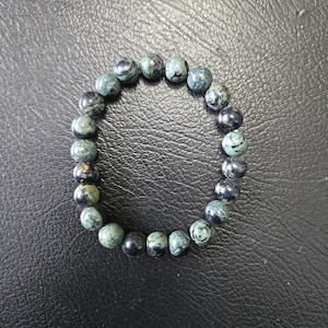Kambaba Jasper Stretchy Bracelet - 8mm Natural Stone Beads - Serenity & Growth Crystal Jewelry