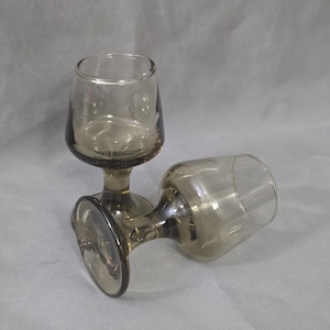Vintage Libbey Smoky Bronze Weingläser - Mid-Century Modern Barware