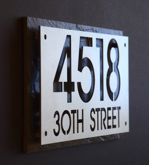 Custom Stainless Steel House Numbers With Street Name Address Etsy Custom Stainless Steel House Numbers With Street Name Address Etsy