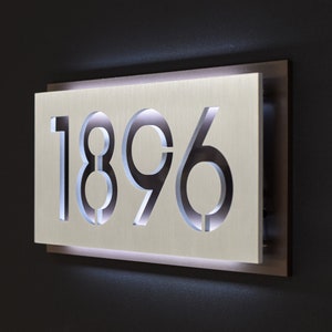 Custom LED Backlit aluminum address plaque