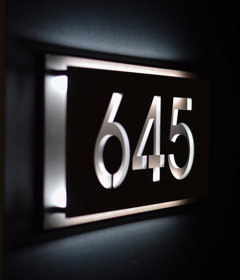 Custom LED Backlit Aluminum Address Plaque - Etsy