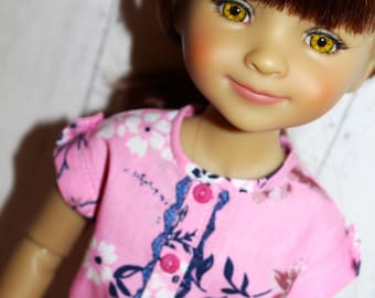 15 inch Doll (like Ruby Red FF) Pink & Navy Floral Romper