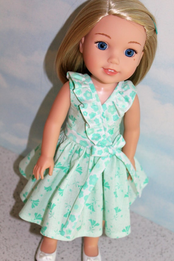 14.5 Inch Doll like Wellie Wishers Mint Green Ruffle Collar | Etsy