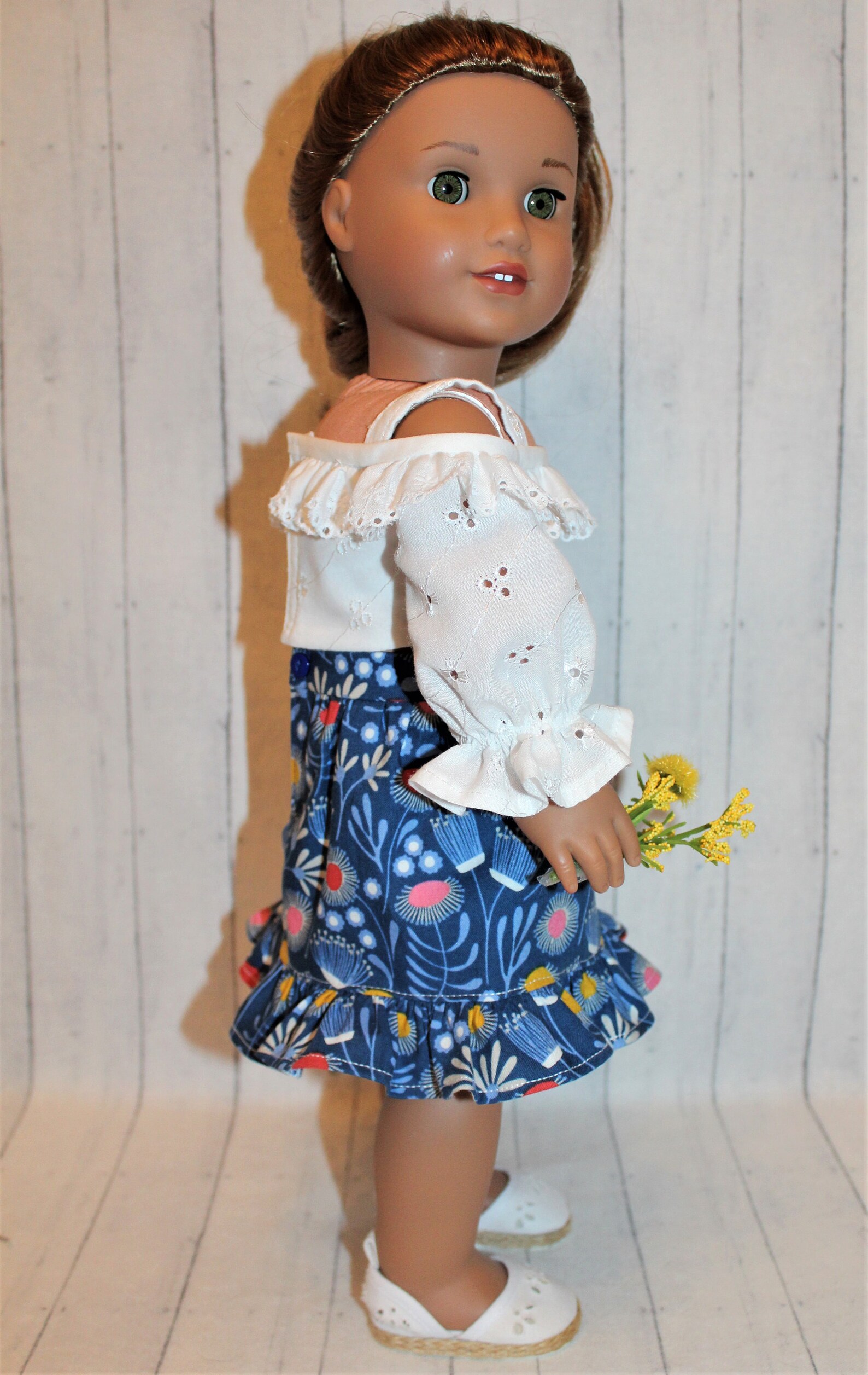 18 Inch Doll like American Girl White Eyelet Off-Shoulder | Etsy