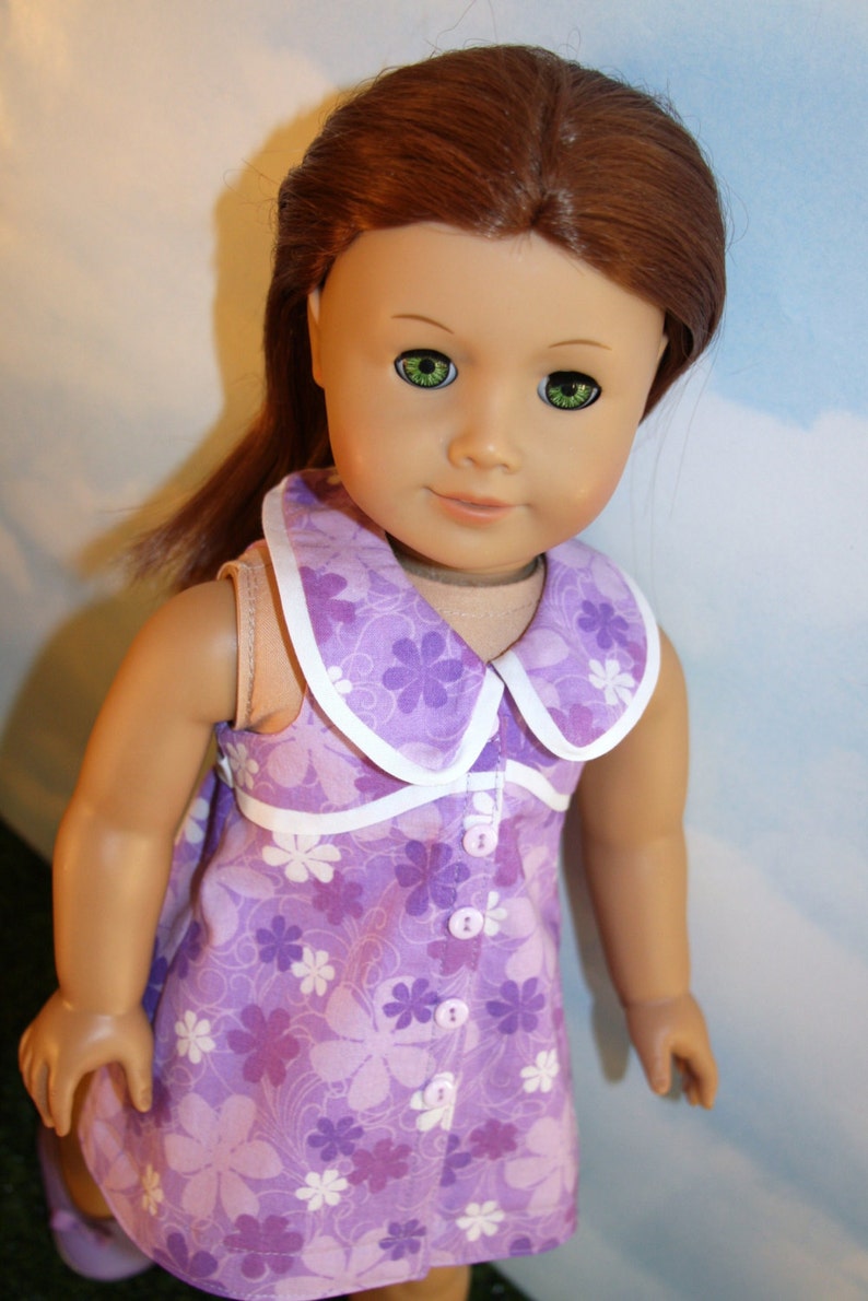 18 Inch Doll like American Girl Sleeveless Purple Floral Etsy