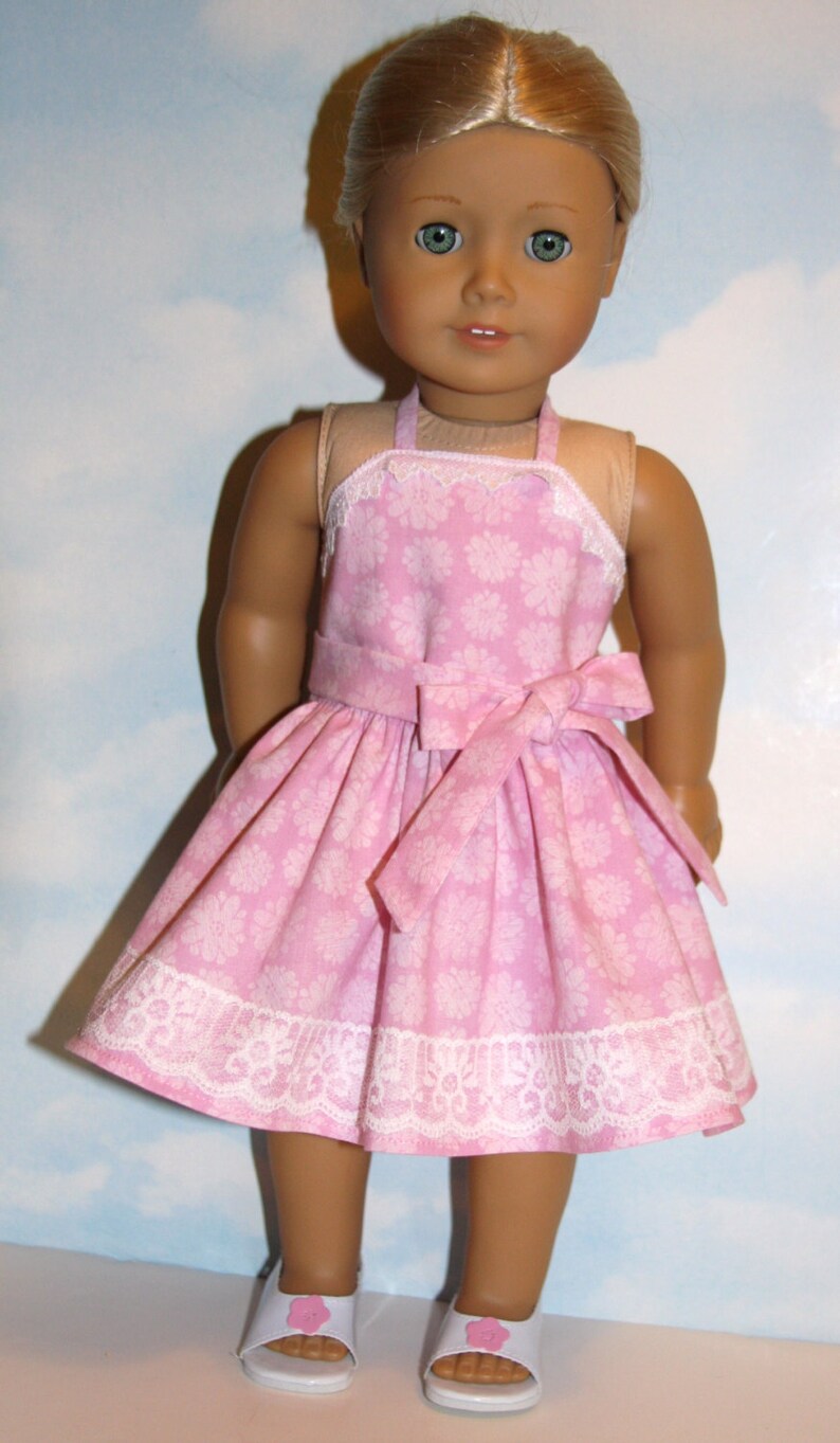 18 Inch Doll like American Girl Pink Floral Print Halter Etsy