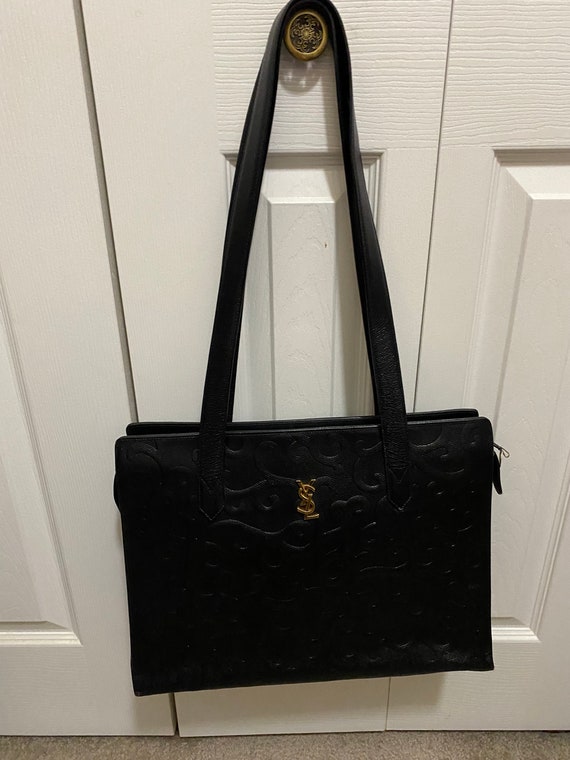 YSL Authentic Tote Black Leather Purse