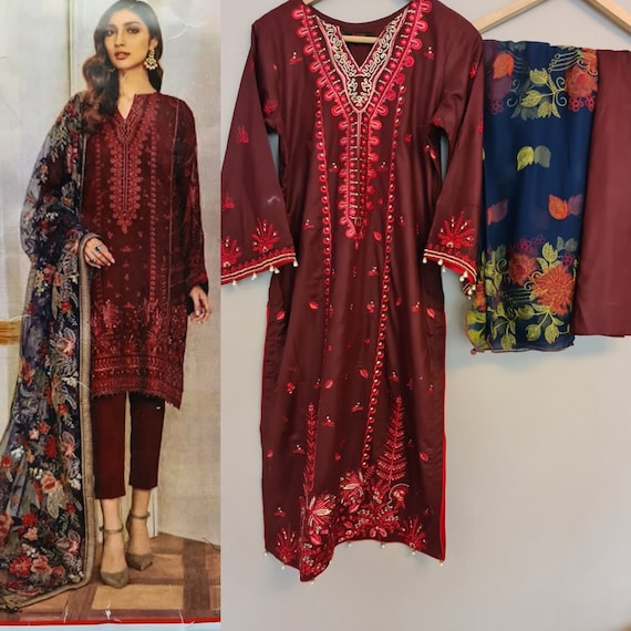 Kameez Salwar Suit Indian Designer Pakistani Dress Anarkali Party Wear Shalwar M