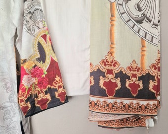 パキスタンのローンサルワールカミーズ、刺繍入り民族衣装、夏服