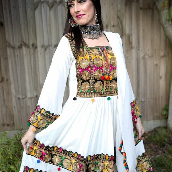 Afghaanse jurk Afghaanse Indiase jurk etnische tribale jurk kuchi jurk shalwar kameez mehndi outfit