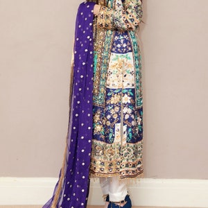 Pakistani Dress, Indian Suit, Party wear womens ethnic wear chiffon embroidered multi salwar kameez