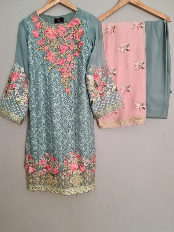 Pakistani Dresses for Women Party Wear - Indian Salwar Kameez Suit,  Wedding-Ready Chiffon Embroidered 3-Piece Outfit - Walmart.com