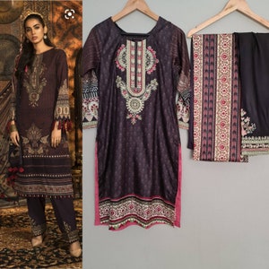 pakistani dress, winter wear, embroidered salwar kameez indian clothing ethnic wear for women