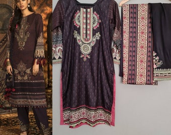 pakistani dress, winter wear, embroidered salwar kameez indian clothing ethnic wear for women