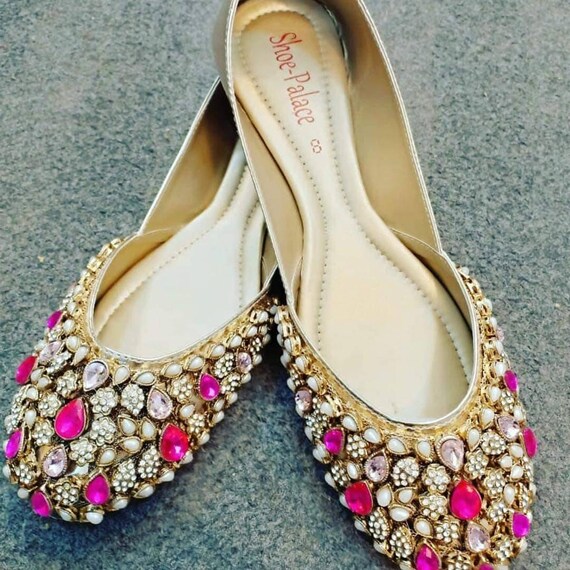 Bridal Shoes Kundan Khussa Pumps Heels Sandals Womens Shoes Etsy