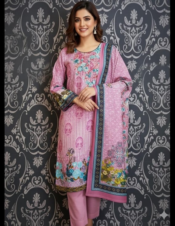 Buy Pakistani Winter Dress Embroidered Khaddar Salwar Kameez With Wool  Shawl Online in India - Etsy