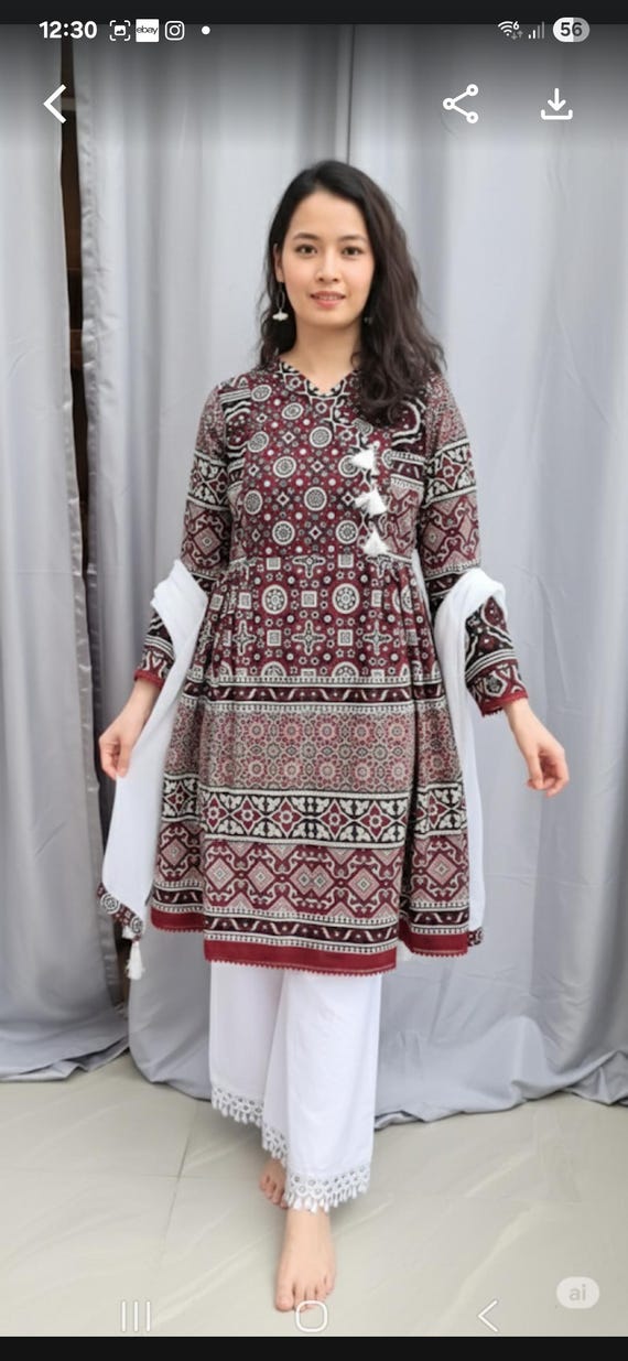 salwar kameez ajrak dress designs Ajrak Dresses  Sindhi Ajrak Dress Designs by Gul Ahmed
