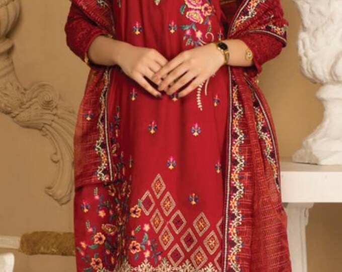 INDIAN DRESS Fabric Shalwar Kameez Pakistani Unstitched Etsy UK