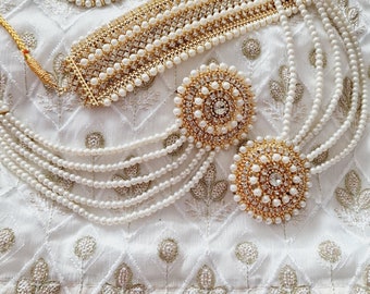 Kundan Choker Necklace Set: Indian Pakistani Bridal Jewelry