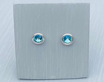 Sterling silver Aquamarine Pendant Earrings