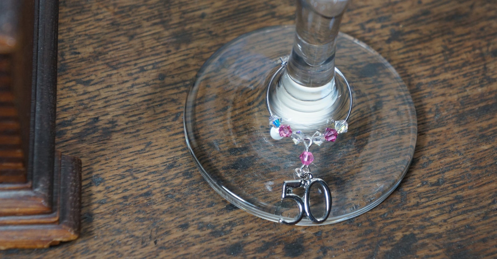 Wine Glass Charm 50th Birthday Wine Charm 50 Birthday Gift Etsy