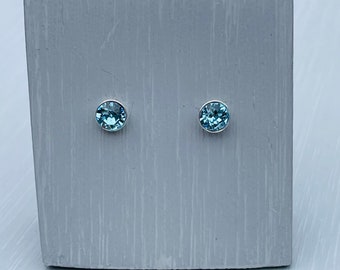 Sterling silver Aquamarine Classic earrings