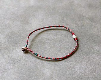 Sterling Silver Bead Thread Bracelet: Macrame Friendship Jewelry
