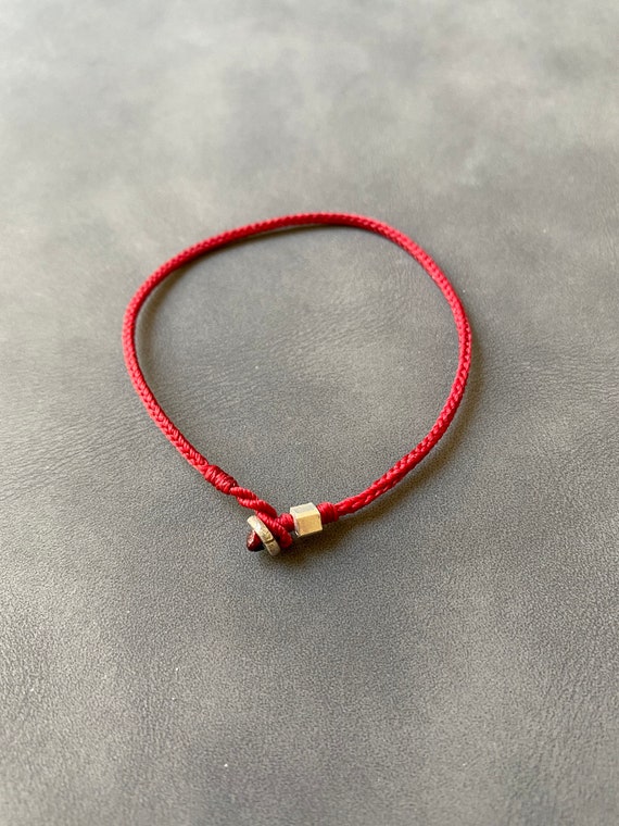 Red String of Fate Bracelet Adjustable Good Luck Protection Bracelet Gift for Women Men Boys Girls Friendship Jewelry, Men's, Size: 18, Grey Type