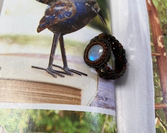 Macrame Moonstone rings