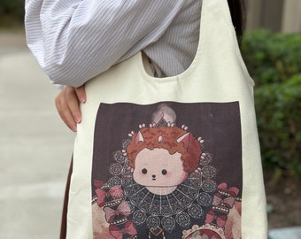 aesthetic tote bag/book tote bag/school tote bag/cat lovers art/cute tote/beach bag/Eco friendly Tote /cute cat bag