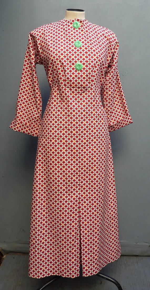 Vintage Reproduction 1930s Dress Printed Cotton H… - image 6