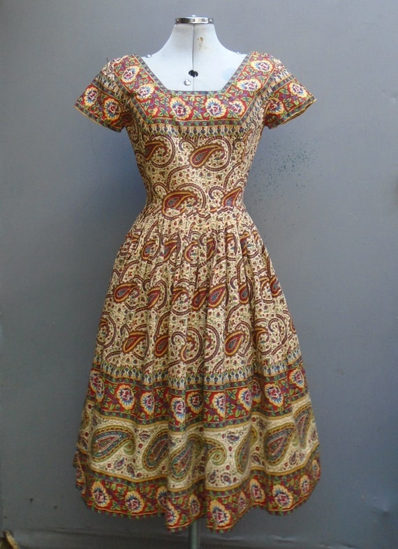 Superb Vintage 1950s Royal Hawaiian Dress Bold No… - image 4