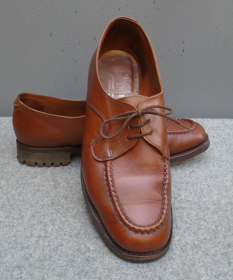 Original Vintage Lillywhites Shoes Flats Brown Leather Lace Etsy