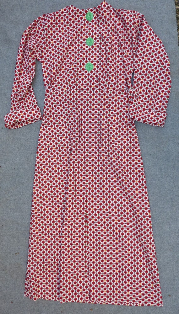Vintage Reproduction 1930s Dress Printed Cotton H… - image 8