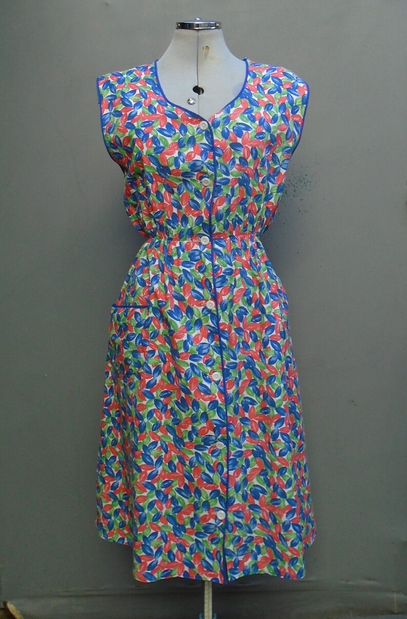Vintage 1950s Pinafore Sleeveless Dress WW2 Novelty Floral Etsy