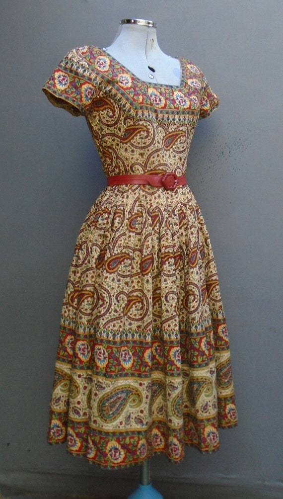 Superb Vintage 1950s Royal Hawaiian Dress Bold No… - image 2