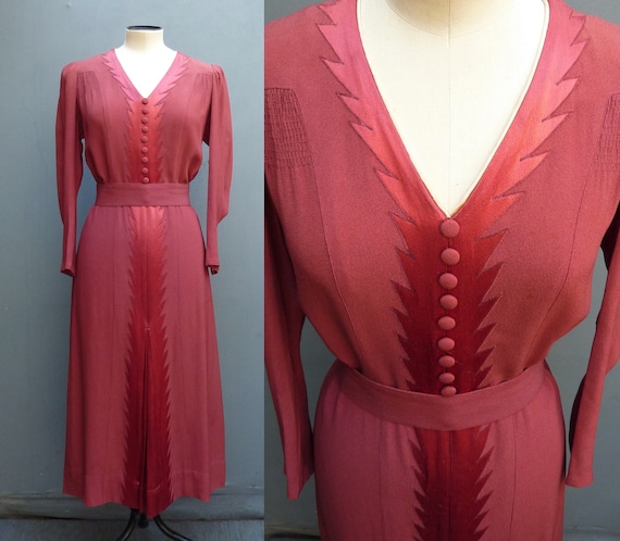 Superb Original Vintage 1930s Handmade Dress Saw … - image 1